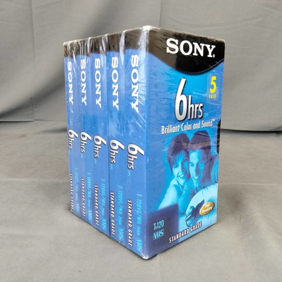 Sony Media Sony 5 Pack 6hrs T2 High Quality Standard Grade Vhs